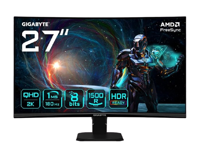 gigabyte gs27qca gaming monitor 2560 x 1440 qhd curve 180hz